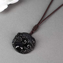 Load image into Gallery viewer, AmorWing Rainbow Obsidian Pixiu Chinese Totem Animal Stone Pendant Mala Necklace