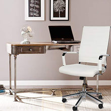 Load image into Gallery viewer, Okeysen Office Desk Chair, Ergonomic High Back Ribbed, Height Adjustable Tilt, Upgraded Seat with Arm PU Wrap, Swivel Executive Conference Task Rolling Chair. (White)