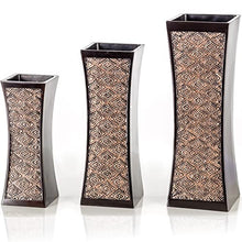 Load image into Gallery viewer, Decorative Brown Vases for Decor Centerpieces - Set of 3 Flower Vases Ideal Home Decor, Dining and Living Room Table Centerpiece, Table Decor, Bookshelf, Mantle and Entryway, Gift Boxed(Dublin)
