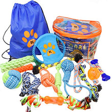 Load image into Gallery viewer, BK PRODUCTS LLC Dog Toys - 13 Puppy Dog Rope Toys - Chew Toy for Puppy Small and Medium Dogs - Puppy Chew Toys - Dog Toy Pack - Set of 13 Chew Toys and Teething Toys with Bonus Storage Bag
