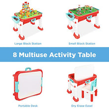 Load image into Gallery viewer, Best Choice Products Kids 8-in-1 Activity Table, Mobile, Collapsible Building Block Station for Toddlers, Indoor & Outdoor with Small & Large Block Compatibility, Dry Erase Easel, Storage, Sandbox