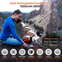Load image into Gallery viewer, AIMTOM 300-Watt Portable Power Station - 280Wh Battery Powered Generator Alternative with 12V, 24V, AC and USB Outputs - Solar Rechargeable Lithium Backup Power - for Camping Outdoors RV Emergency