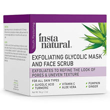 Load image into Gallery viewer, Exfoliating Glycolic Face Mask & Scrub - Acne & Blackhead Treatment for Brightening and Exfoliation with Turmeric & Vitamin C - Natural AHA Enzyme Exfoliant for Scars & Glowing Skin