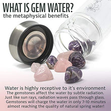 Load image into Gallery viewer, Phoenix Crystal Water bottle, a Loose Leaf Tea Infuser Bottle, double wall glass for hot and cold drinks. Natural Large Rose Quartz Crystal and Amethyst Stone. Eco-friendly & relaxing gifts for women