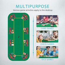 Load image into Gallery viewer, VIVOHOME 79 x 36 Inch Foldable 8-Player Texas Poker Card Tabletop Layout Portable Anti-Slip Rubber Board Game Mat with Cup Holders and Carrying Bag