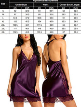 Load image into Gallery viewer, Avidlove Women Lingerie Satin Lace Chemise Nightgown Sexy Full Slips Sleepwear (Large, Dark Purple)