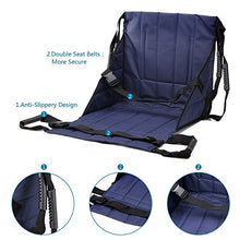 Load image into Gallery viewer, Patient Lift Stair Slide Board Transfer Emergency Evacuation Chair Wheelchair Belt Safety Full Body Medical Lifting Sling Sliding Transferring Disc Use for Seniors,Handicap (Blue - 4 Handles)