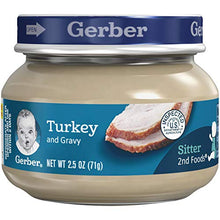 Load image into Gallery viewer, Gerber 2nd Foods Baby Food Gravy Jars, Turkey & Gravy, Non-GMO Pureed Baby Food, No Artificial Flavors or Colors, 2.5-Ounce Glass Jars (Pack of 20 Jars)