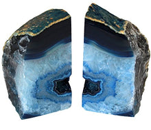 Load image into Gallery viewer, The Royal Gift Shop: Blue Genuine Brazilian Extra Quality Agate Bookends - Home Decor (Blue, 2-3 lbs)