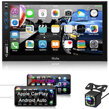 Load image into Gallery viewer, Hieha Car Stereo Compatible with Apple Carplay and Android Auto, 7 Inch Double Din Car Stereo with Bluetooth, Touch Screen Car Radios MP5 Player with A/V Input, Backup Camera, Mirror Link, SWC