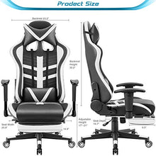 Load image into Gallery viewer, Homall Executive Desk Footrest Computer Swivel Office Headrest and Lumbar Support Ergonomic High-Back Racing Chair, Black/White