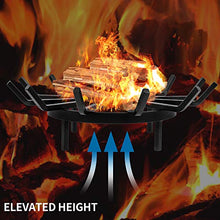Load image into Gallery viewer, Amagabeli 24in Fire Grate Log Grate Wrought Iron Fire Pit Round Spider Wagon Wheel Firewood Grates Heavy Duty 0.7in Bar Fireplace Stove Burning Rack Holder 4Legs Black Chimney Hearth Kindling Stacking