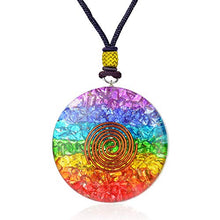 Load image into Gallery viewer, 7 Chakra Rainbow Orgone Crystal Pendant for Strengthen Immune System - Heart - Self Confidence – Positivity- Emotional Body Purification