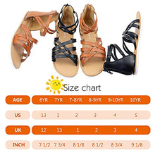 Load image into Gallery viewer, LseLom Girls Fashion Gladiator Casual Sandals Open-Toe Ankle Strap Brown Size 2