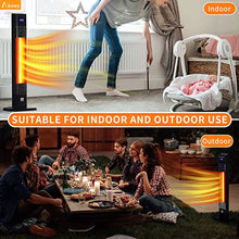 Load image into Gallery viewer, AKIRES Indoor Outdoor Patio Heater,1500W Electric Infrared Heater,34IN Portable Space Radiant Tower Heater with Remote,Waterproof,24H Timer,Large Room Heater for Bedroom Office Garage Backyard Porch