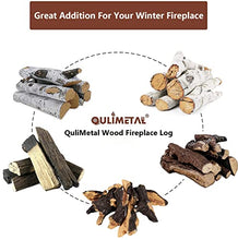 Load image into Gallery viewer, QuliMetal Ceramic White Birch Wood Log, Large Gas Fireplace Logs Set for Indoor Inserts/Outdoor Firebowl, Fire Pits, Vented, Propane, Gel, Ethanol, Electric, Realistic Fireplace Decoration, 6 Pcs