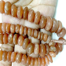Load image into Gallery viewer, Moonstone Roundel beads,Chocolate Moonstone Roundelle Bead,Moonstone Beads,Peach Moonstone Beads,Moonstone Polished Beads,Gemstone Beads,Moonstone, Chocolate Moonstone,Peach Moonstone,White Moonstone,