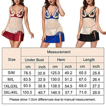 Load image into Gallery viewer, LINGERLOVE Women Sexy Babydoll Lingerie V Neck See Through Chemise Lace Nightgown with Underwire S-4XL Plus Size Black