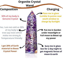 Load image into Gallery viewer, Healing Crystal Wand Set of 6 Orgonite – Includes 3” Amethyst Crystal, Tigers Eye, Rose Quartz, Black Tourmaline Stone, Citrine and Clear Quartz Orgone Crystal Plus Black Tourmaline Necklace