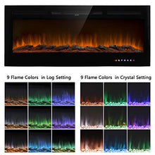 Load image into Gallery viewer, Homedex 50" Recessed Mounted Electric Fireplace Insert with Touch Screen Control Panel, Remote Control, 750/1500W, Black