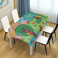 Load image into Gallery viewer, ALAZA Wild Animals Forest Fox Bear Bee Tablecolth Table Cover for Party Dining Room Kitchen Decor,54 X 54,Stain and Wrinkle Resistant Washable Rectangle Table Cloth