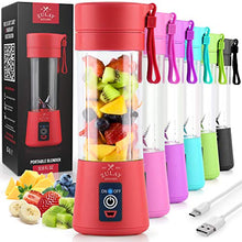 Load image into Gallery viewer, Zulay Portable Blender For Shakes And Smoothies - USB Rechargeable Portable Smoothie Blender Small For Travel - 13oz Capacity Personal Mini Blender Portable - Red