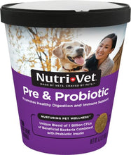 Load image into Gallery viewer, Nutri-Vet Pre and Probiotic Soft Chews for Dogs | Digestive Health Support Dog Probiotics | Tasty Alternative to Dog Probiotic Powder | 120 Soft Chews