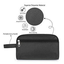 Load image into Gallery viewer, Toiletry Bag for Men - Portable Hanging Dopp Kit, Polyester Travel Organizer with 4 Sizes Shoes Bags for Toiletries Accessories, Black