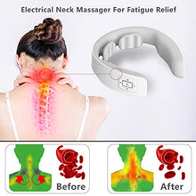 Load image into Gallery viewer, QUINEAR Neck Massager with Heat, Intelligent Wireless Electric Pulse Neck Massage Device Helpful for Pain Relief & Deep Relaxation - 5 Massage Modes, 16 Intensities & 2 Heating Function