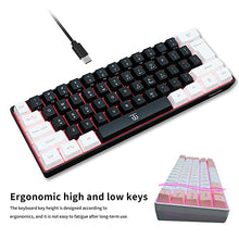 Load image into Gallery viewer, Snpurdiri 60% Wired Gaming Keyboard, RGB Backlit Ultra-Compact Mini Keyboard, Waterproof Mini Compact 61 Keys Keyboard for PC/Mac Gamer, Typist, Travel, Easy to Carry on Business Trip(Black-White)