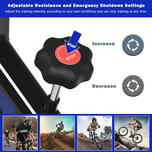 Load image into Gallery viewer, Goplus Indoor Cycling Bike, Adjustable Fitness Exercise Bike with LCD Display, Comfortable Seat Cushion, 5-Position Adjustable Saddle, Stationary Bike for Home and Gym Use (Black + Blue)