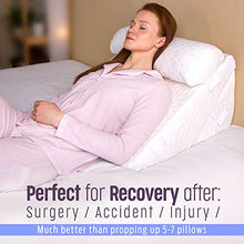 Load image into Gallery viewer, Flexicomfort Memory Foam Wedge Pillow for Sleeping with Adjustable Head Support Cushion - Post Surgery Pillow - Folding Incline Cushion System for Legs - Washable Cover