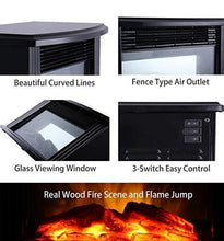 Load image into Gallery viewer, DONYER POWER 14" Mini Electric Fireplace Tabletop Portable Heater, 1500W, Black Metal Frame,Room Heater,Space Heater,Gift