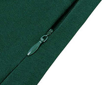Load image into Gallery viewer, Berydress Women's Classic V-Neck Long Sleeve Casual Party Work Belted Knee-Length Sheath Faux Black Wrap Dress (M, 6090-Dark Green)