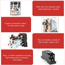 Load image into Gallery viewer, QCQIANG 8 Pin-10A AC 24V Electromagnetic Power Relay with Socket Base and Slotted Aluminum Rail (2 PCS)