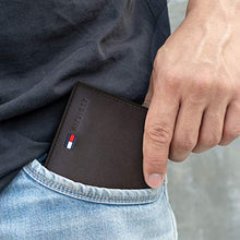 Load image into Gallery viewer, Tommy Hilfiger Men's Leather Wallet - Thin Sleek Casual Bifold with 6 Credit Card Pockets and Removable ID Window, British Tan