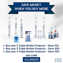 Load image into Gallery viewer, Triple Bristle Best Sonic Electric Toothbrush - Whiter Teeth & Brighter Smile - Rechargeable 31,000 VPM Tooth Brush is Unique & Patented 3 Brush Head Design - Perfect Angle Bristles Clean Each Tooth