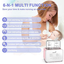 Load image into Gallery viewer, 2020 Fast Baby Bottle Warmer Bottle Sterilizer 6-in-1 BPA-Free Baby Food Heater Defrosting Setting Smart Thermostat Warmer for Breastmilk and Formula
