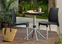 Load image into Gallery viewer, Keter Chelsea 3-Piece Resin Outdoor Patio Furniture Dining Bistro Set with Patio Table and Chairs, Charcoal - 224910