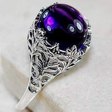 Load image into Gallery viewer, Wenbin Huge 2.3ct Amethyst 925 Silver Wedding Vintage Prom Man Women Square Cut Gemstone Ring Wedding Ring Female Jewelry Size 6-10 (Size 7)