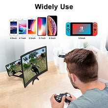 Load image into Gallery viewer, GLISTON 12'' 3D Phone Screen Enlarger, Curved Screen Magnifier for Cell Phone, HD Screen Amplifier, Folding Screen Magnifier for Movies, Videos, Gaming