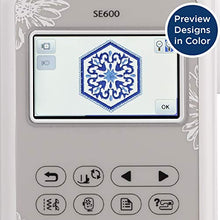 Load image into Gallery viewer, Brother SE600 Sewing and Embroidery Machine, 80 Designs, 103 Built-In Stitches, Computerized, 4" x 4" Hoop Area, 3.2" LCD Touchscreen Display, 7 Included Feet