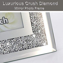 Load image into Gallery viewer, Crushed Diamond Wedding Mirror Photo Frame, Crystal Silver Glass Picture Frame For Photograph Size 8x10 inch, Pack of 2 Pieces, table top Stand frame & Wall Frame. Bling Sparkle Crushed Diamond Home Decor.
