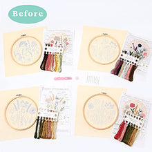 Load image into Gallery viewer, Embroidery Kit for Beginners 4 Sets, Hand DIY Cross Stitch Kits,4 pcs Bamboo Embroidery Hoop,4 pcs Plants Flowers Embroidery Patterns and Threads,Easy for The Embroidery Beginners to Learn…