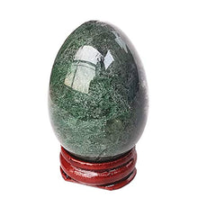 Load image into Gallery viewer, Gemgogo Synthetic Moss Agate Egg-Shape Meditation Chakra and Home Decor Balancing Gemstone and Crystals Figurines Kit,1.5"x 1.05"Reiki Healers and Yoga Practioner,with Wooden Stand