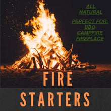 Load image into Gallery viewer, GTS Fire Starter for Charcoal and Firewood, Super Fast Lighting, Perfect for BBQ, Campfire and Fireplace, All Natural, Long 8-10min Burn, Waterproof and Sealed Pack, 25 pcs