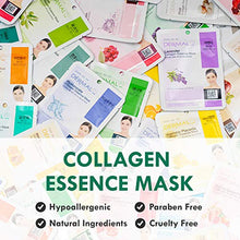 Load image into Gallery viewer, DERMAL 24 Combo Pack Collagen Essence Full Face Facial Mask Sheet - Sensitive Soothing, Anti-Acne, Nourishing Cleansing Korean Face Mask - Natural Skincare Spa Facial Mask Set for Women, Men