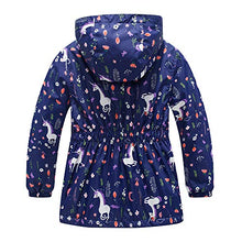 Load image into Gallery viewer, Girls Rain Jacket, Windbreaker Kids Raincoat Waterproof Zip Jacket with Fleece Liner (1101, 4)