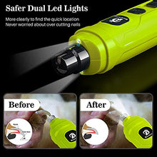 Load image into Gallery viewer, BOUSNIC Dog Nail Grinder with 2 LED Light - Super Quiet Pet Nail Grinder Powerful 2-Speed Electric Dog Nail Trimmer File Toenail Grinder for Puppy Small Medium Large Breed Dogs & Cats (Green)