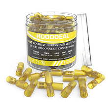 Load image into Gallery viewer, HOODDEAL 100pcs Female Spade Connector - Heat Shrink Insulated Electrical Spade Terminals - Marine Automotive Quick Disconnect Wire Crimp Connectors Kit - 12-10 Gauge, Yellow